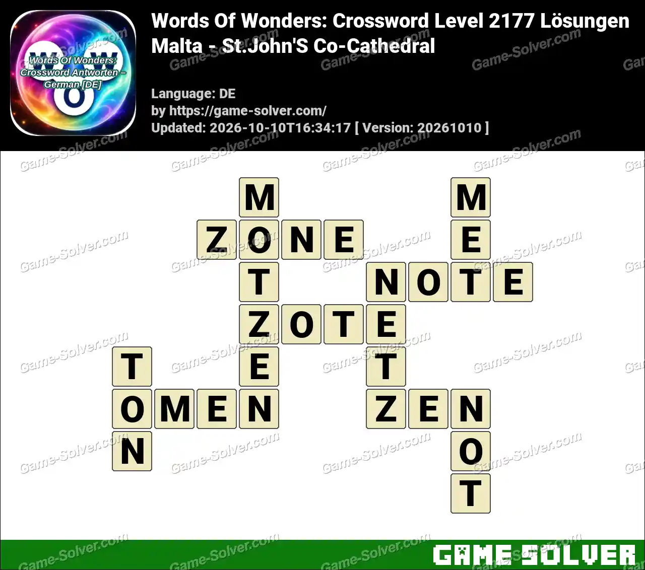 Words Of Wonders: Crossword Level 2177 Lösungen – Malta – St.John’S Co-Cathedral